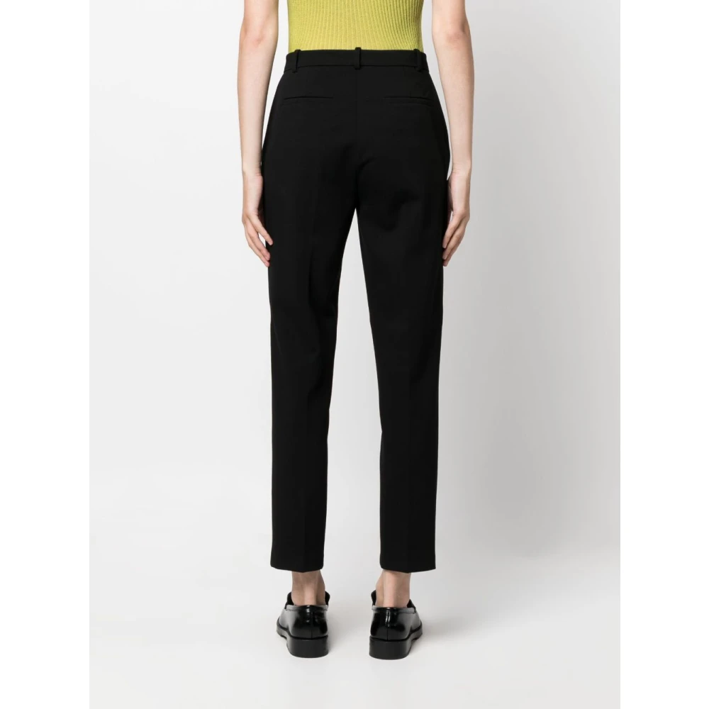 pinko Zwarte cropped broek met hoge taille Black Dames