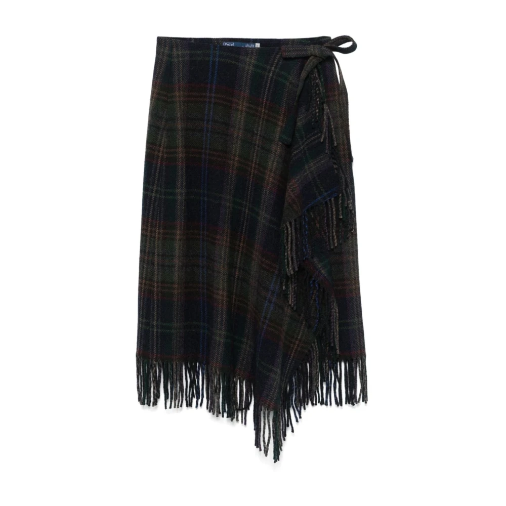 Ralph Lauren Wool Blend Plaid Check Rok Multicolor Dames