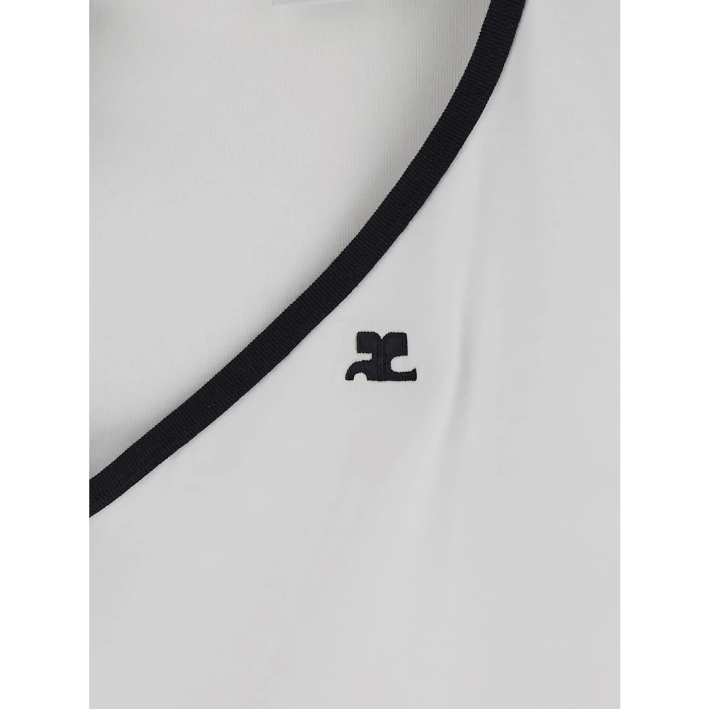 Courrèges Katoenen T-shirt White Dames