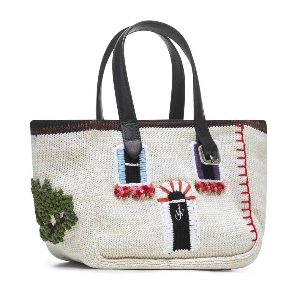 JW Anderson Beige Gebreide Tas met Kunstwerk Beige Dames