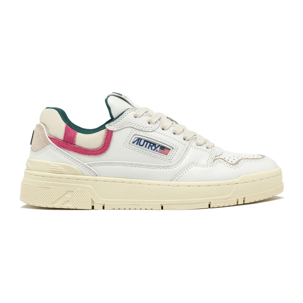 Autry Women's White Lace-Up Sneakers With Mesh