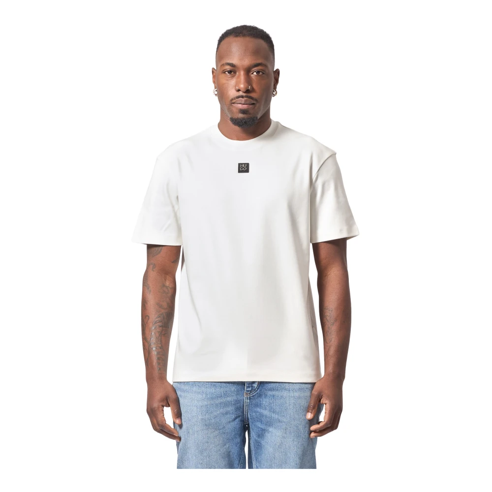 Hugo Boss Vit T-shirt med metalllogo White, Herr