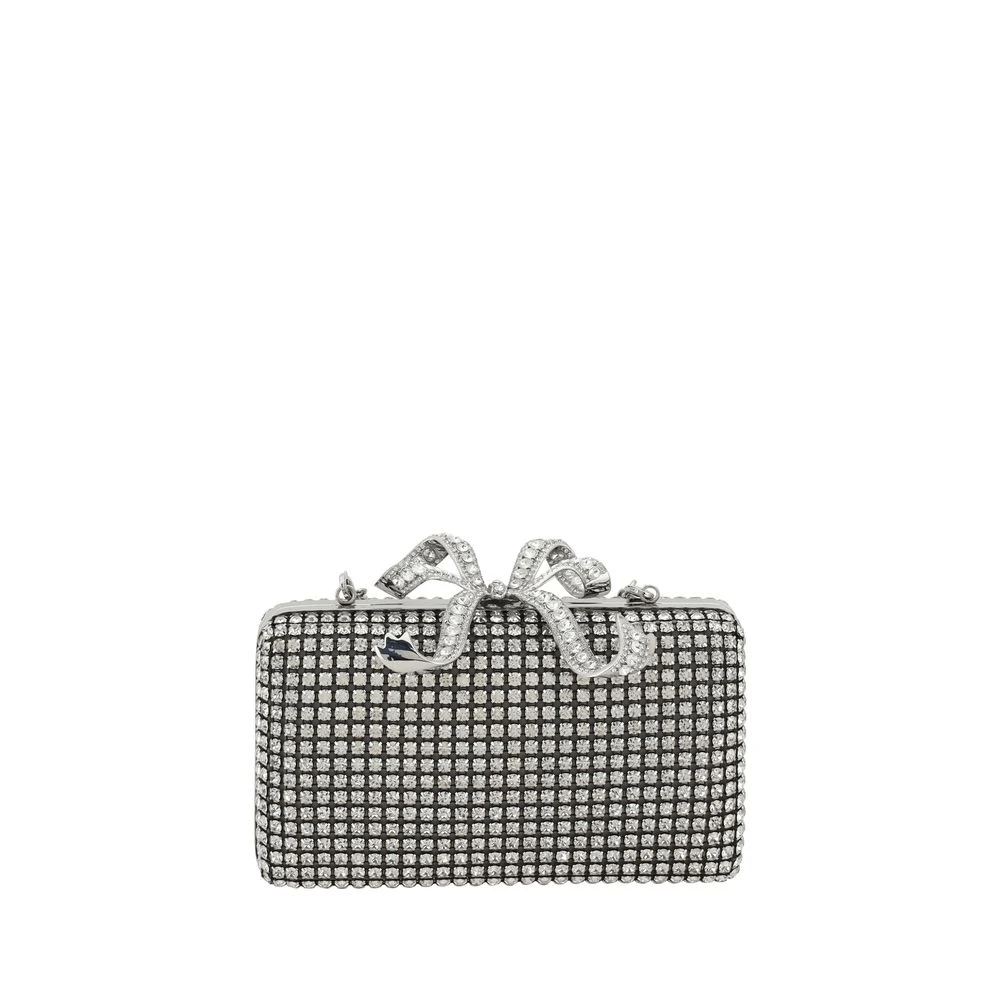 Self Portrait Kristallen box clutch tas met strassstenen Gray Dames