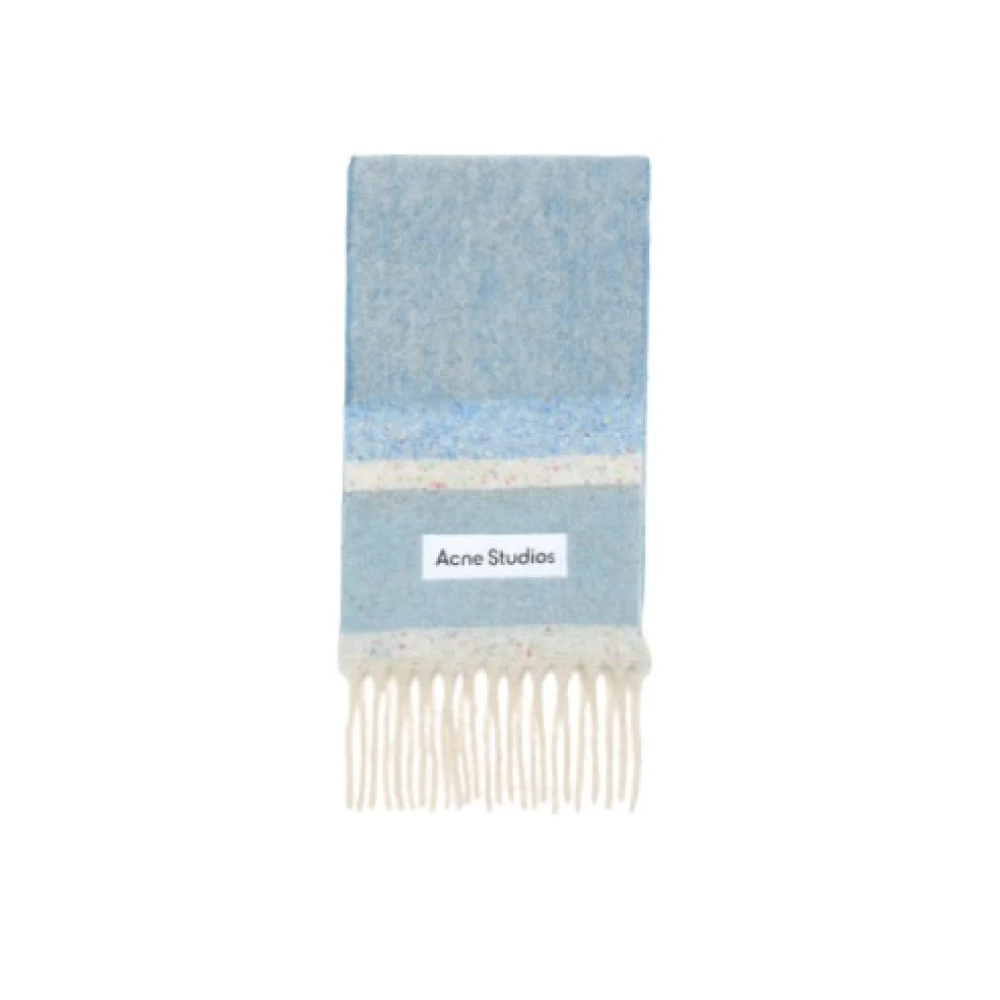 Acne Studios Blauw Geel Sjaal Luxe Winter Blue Unisex