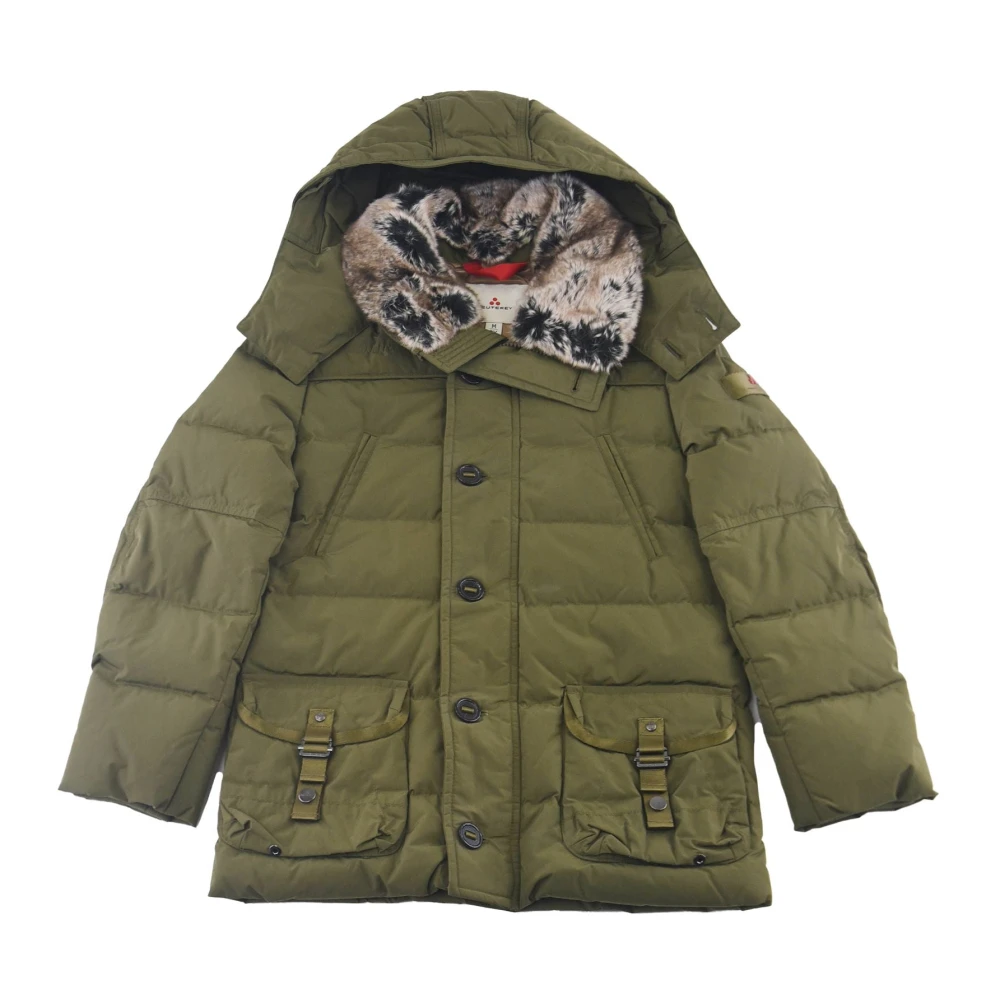 Peuterey Slim Fit Parka Jacka med Fuskpäls Green, Unisex