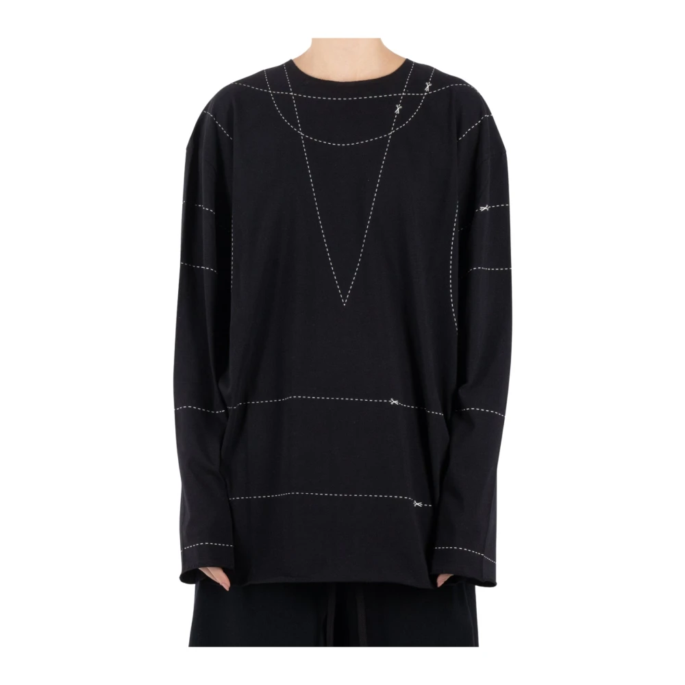 MM6 Maison Margiela Zwarte Katoenen T-shirt Black Dames