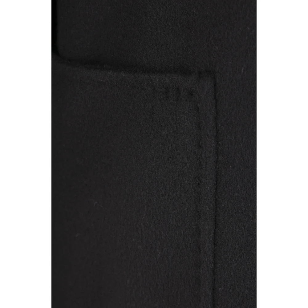 Max Mara Zwarte Kasjmier Oversized Jas Black Dames
