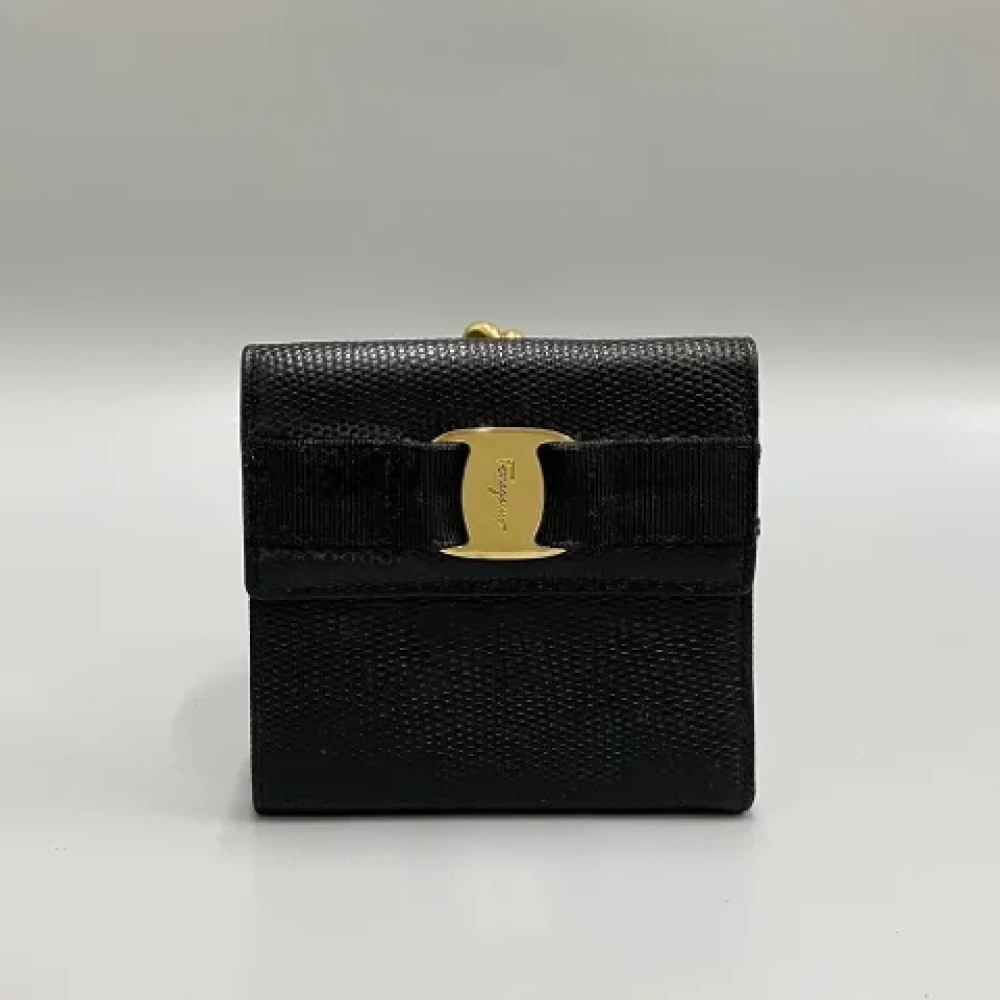 Salvatore Ferragamo Pre-owned Leather wallets Black Dames