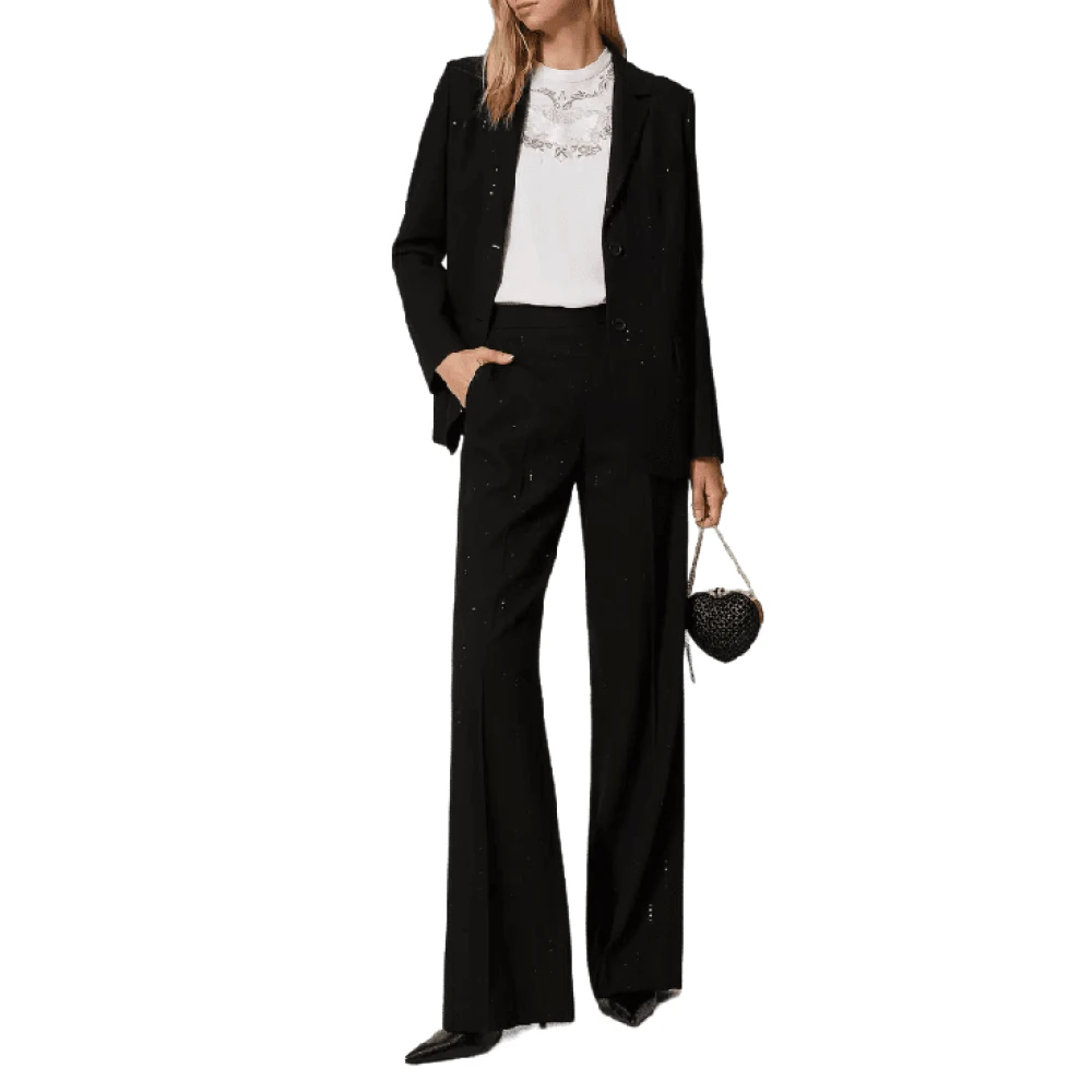 Twinset Zwarte Palazzo Broek Black Dames