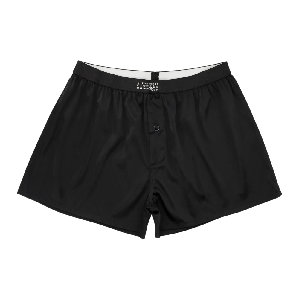 Mm6 Maison Margiela Women's Black Underpants, M, Washed Silk Boxer