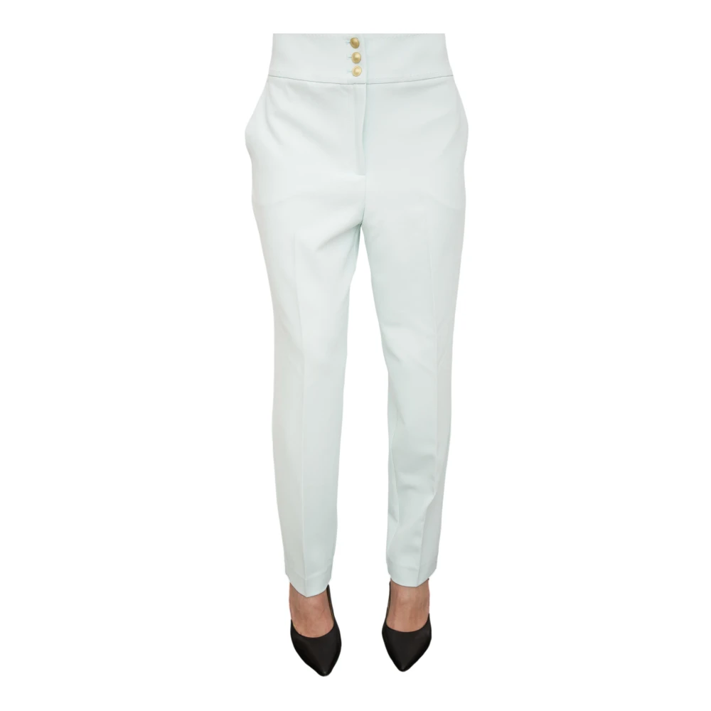 Nenette Women's Blue Cady Poly Cigarette Pants Aquamarine