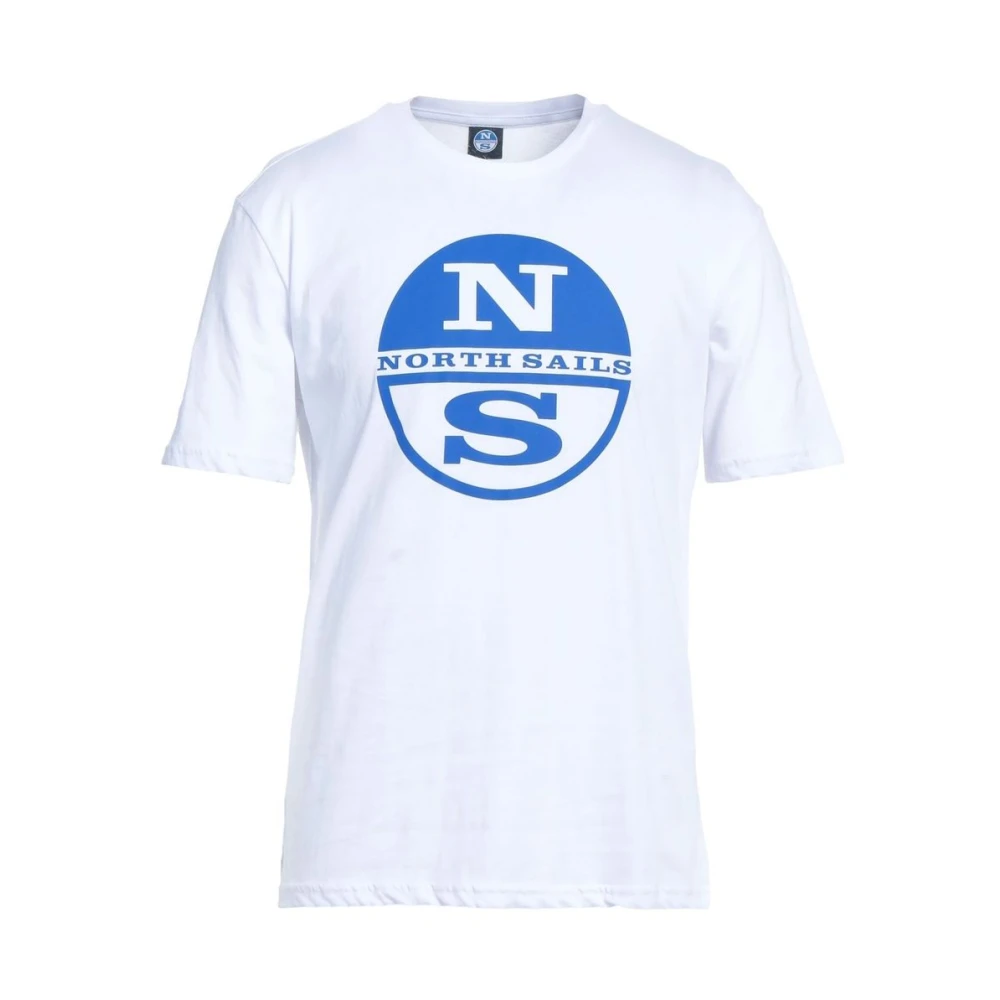 North Sails Knapperig Wit Logo Katoenen T-Shirt White Heren