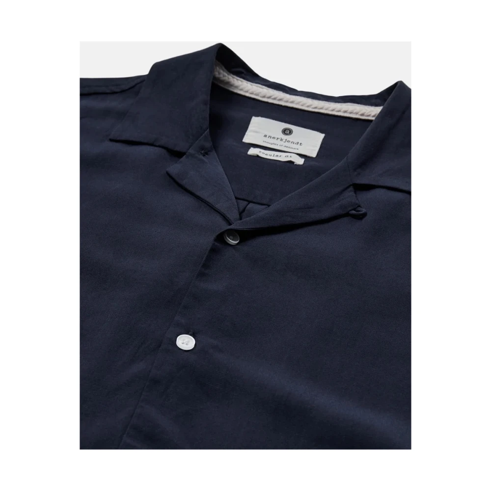 Anerkjendt Overhemd- Akkurt S-S Placket Detail Blue Heren