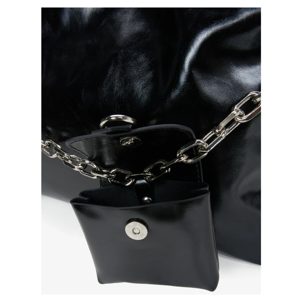 Estro Zwarte Schoudertas voor Vrouwen met Zilveren Ketting Er00114933 Black Dames