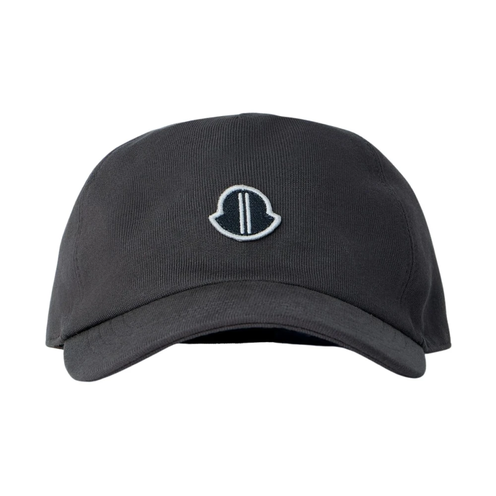 Moncler Gray Hats & Caps, Unisex, One Size, Embroidered Logo Baseball Cap