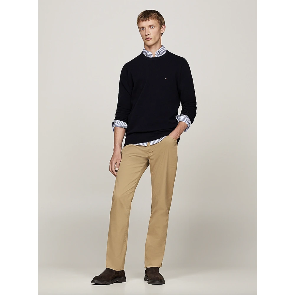 Tommy Hilfiger Essentiële Structuur Ronde Hals Trui Blue Heren