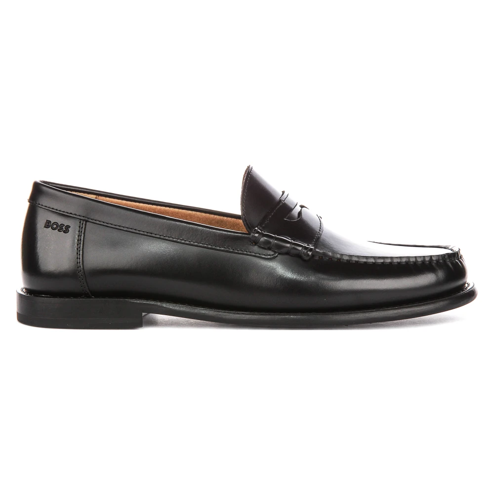 Hugo Black Loafers, Male, 9 Uk, Tevan Moccasin Loafers