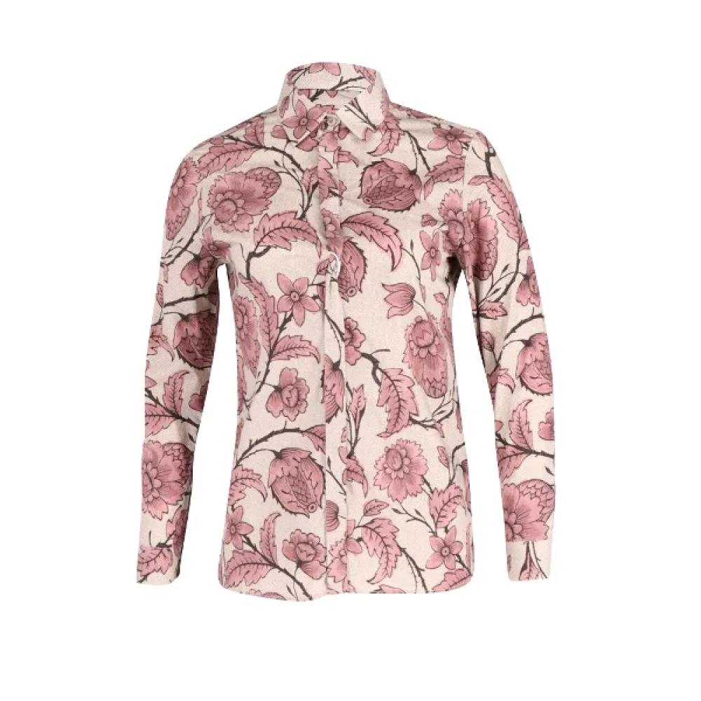 Burberry Multifärgad Sidenblommig Skjorta Pink, Dam