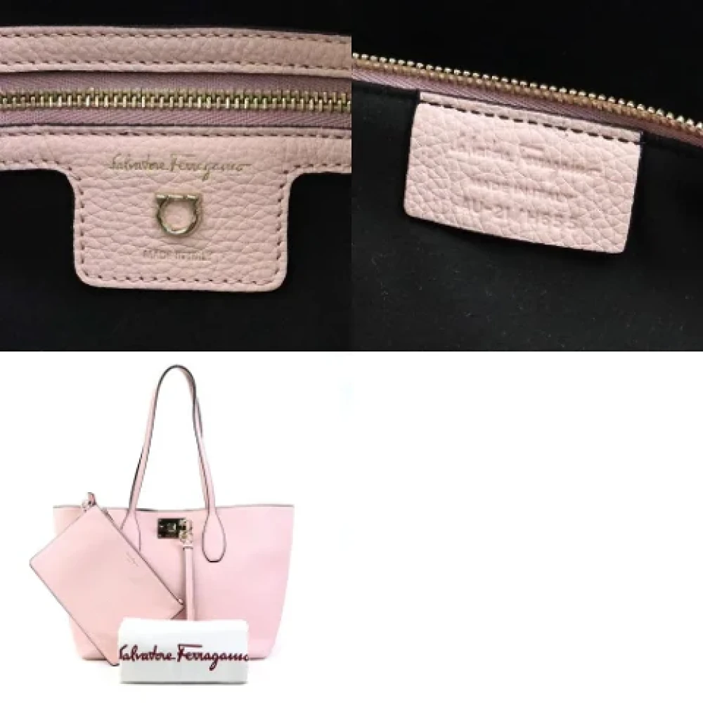 Salvatore Ferragamo Pre-owned Leather shoulder-bags Pink Dames
