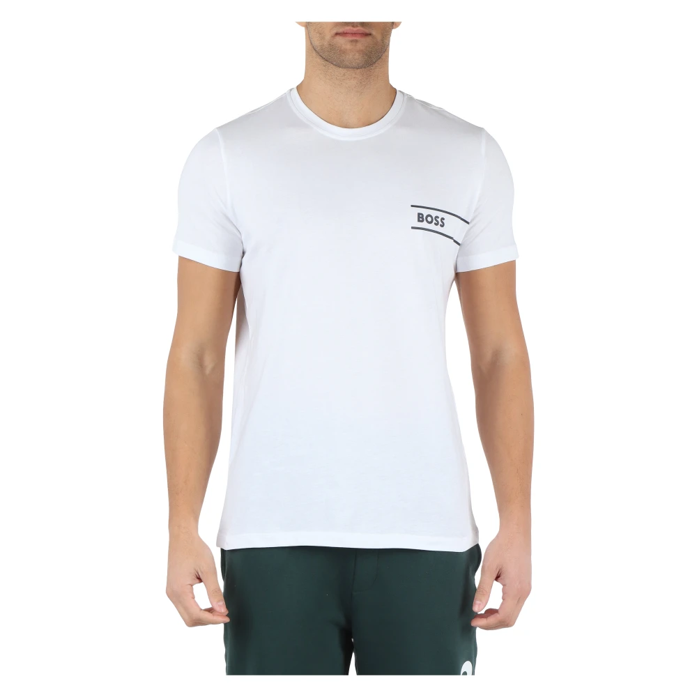 Boss Katoenen Crewneck Intieme T-shirt White Heren