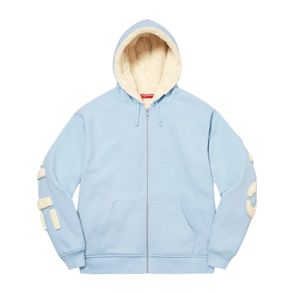 Supreme Beperkte oplage Faux Fur Zip Up Hoodie Blue Heren