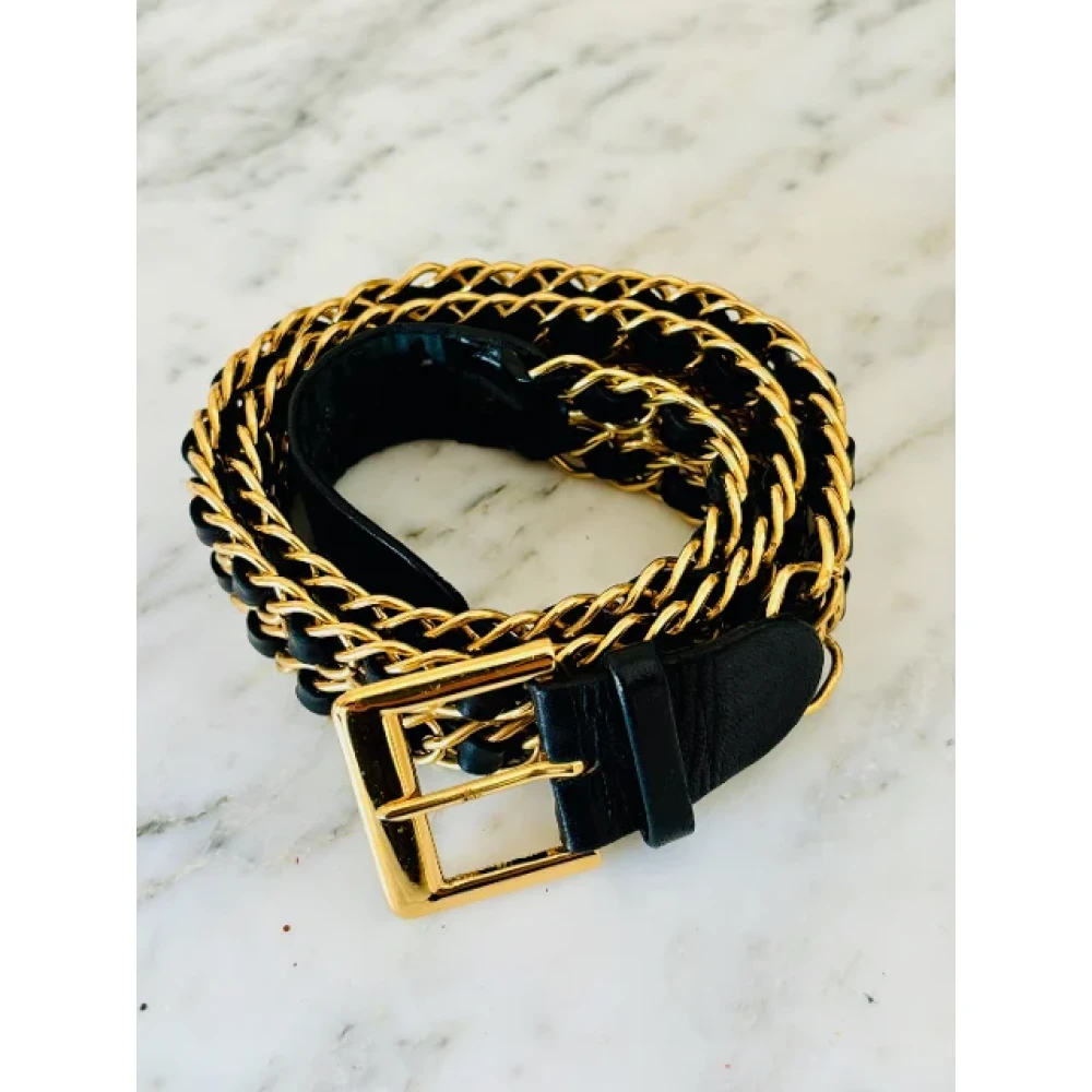 Chanel Vintage Pre-owned Leather belts Yellow Dames