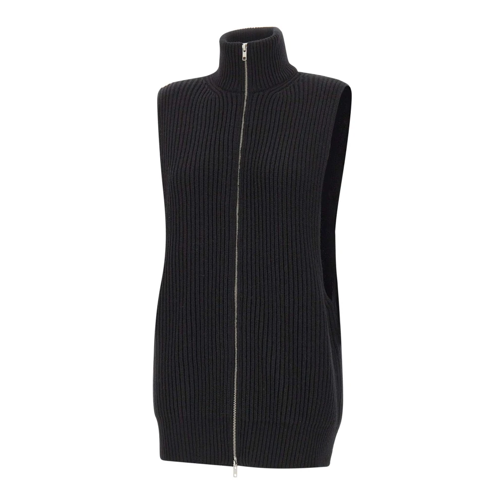 Mm6 Maison Margiela Women's Black Wool Blend Vest - Cardigans - Xs - Knitwear