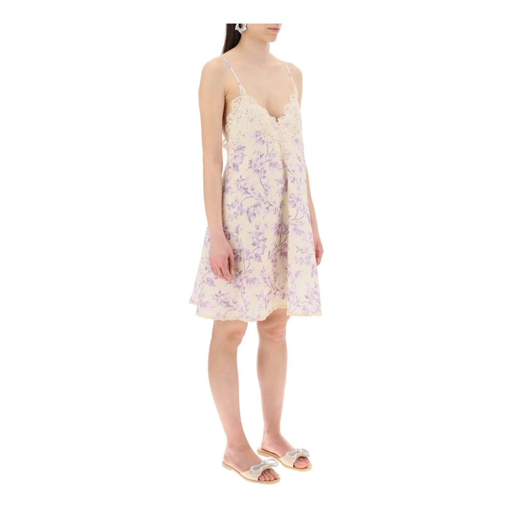 Zimmermann Kanten Bloemen Mini Linnen Jurk Multicolor Dames