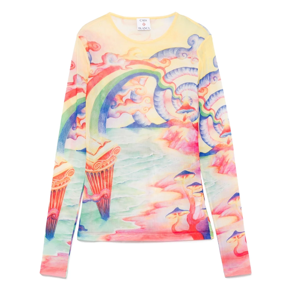Casablanca MultiColour Crewneck Shirt met Lange Mouwen Multicolor Dames