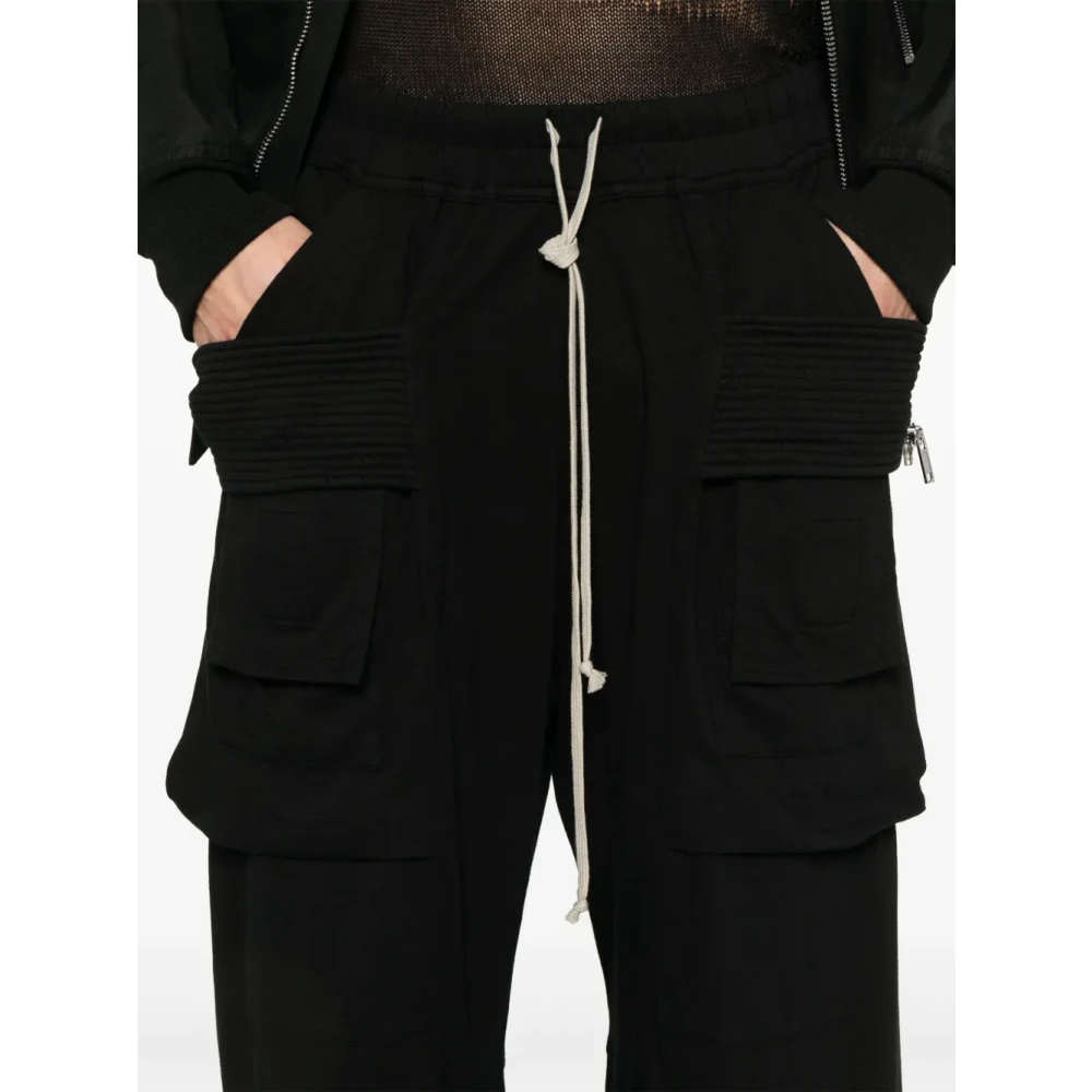 Rick Owens Wide Leg Cargo Broek Black Heren