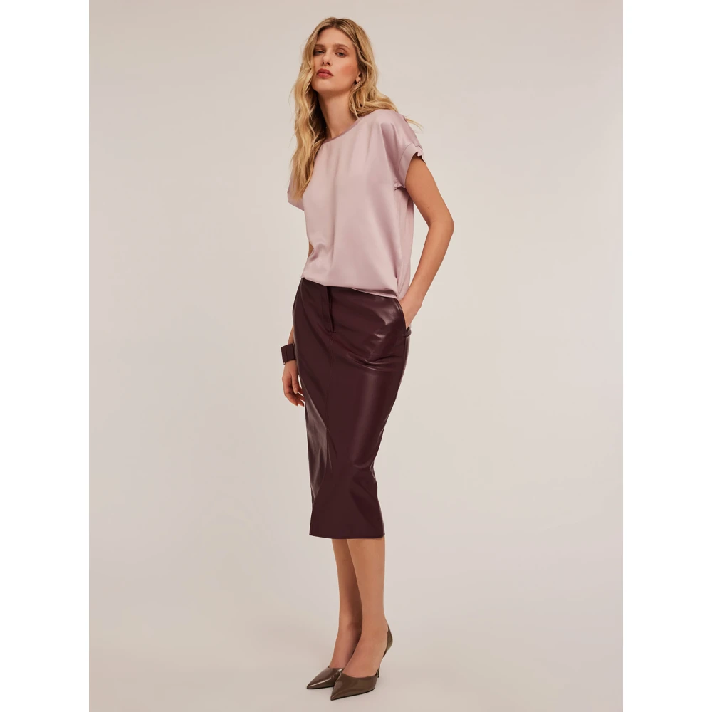 Motivi T-shirt gemaakt van twee verschillende materialen Pink Dames