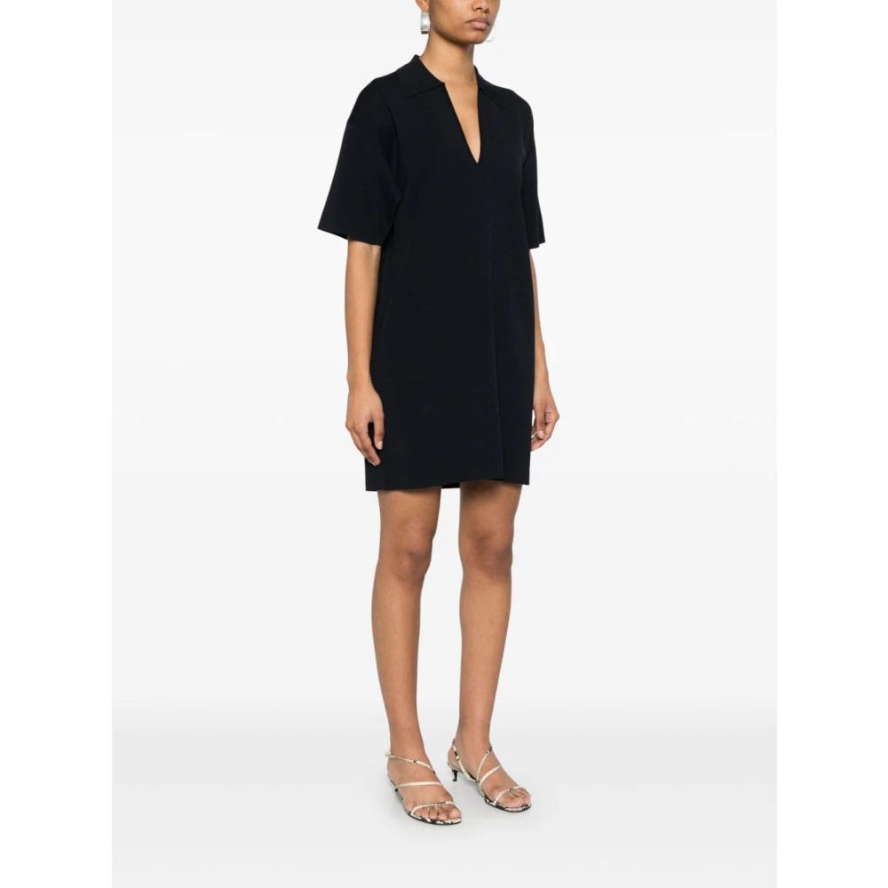 P.a.r.o.s.h. Blauwe V-hals Korte Mouw Jurk Blue Dames