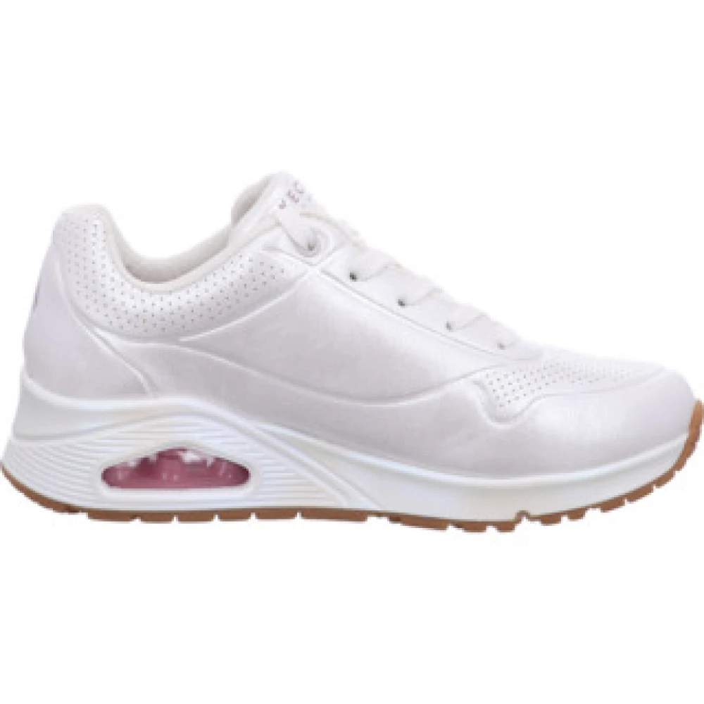 Skechers Women's White Sneakers, 4 Uk, Casual Lace-Up Trainers For