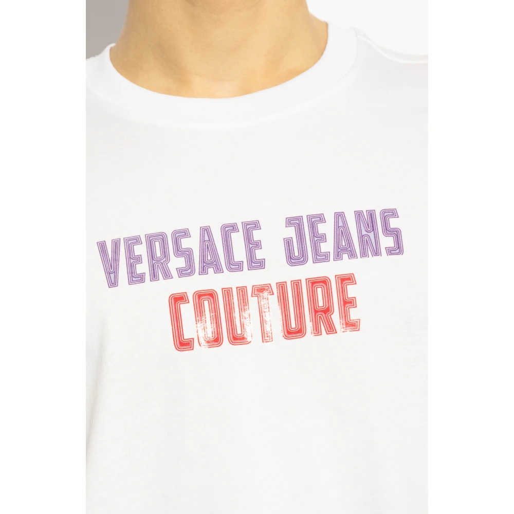 Versace Jeans Couture T-shirt met bedrukt logo White Heren