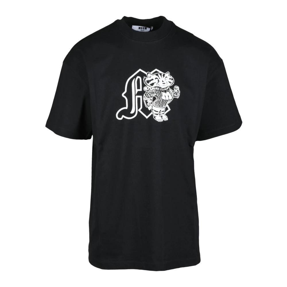 Msgm Katoenen T-shirt met unieke stijl Black Heren
