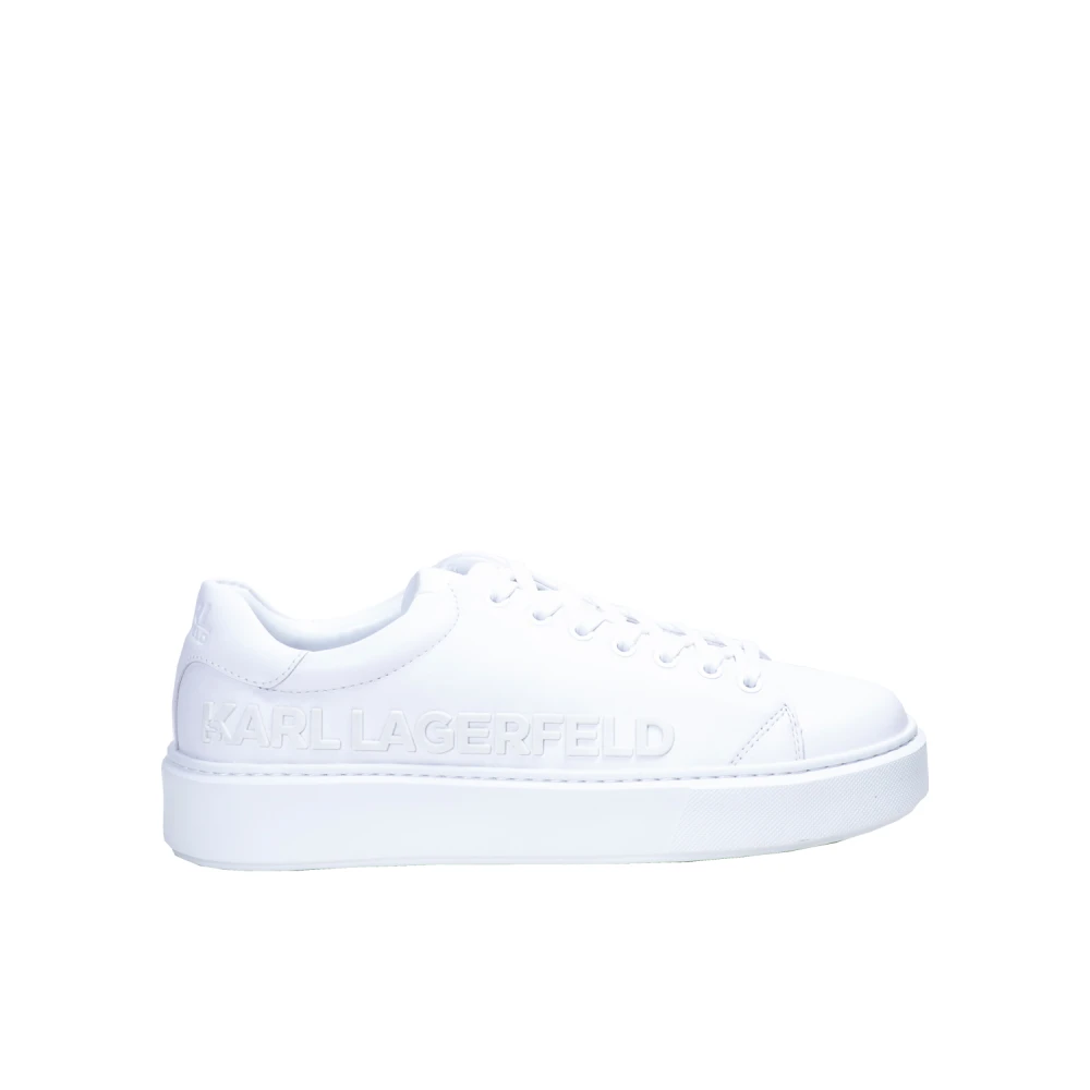 Karl Lagerfeld Witte Lace-Up Sneakers Maxi Cup Heren Schoenen