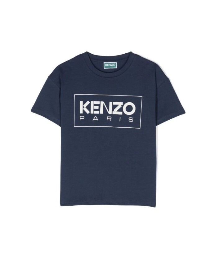 blue-short-sleeves-t-shirt-white-logo
