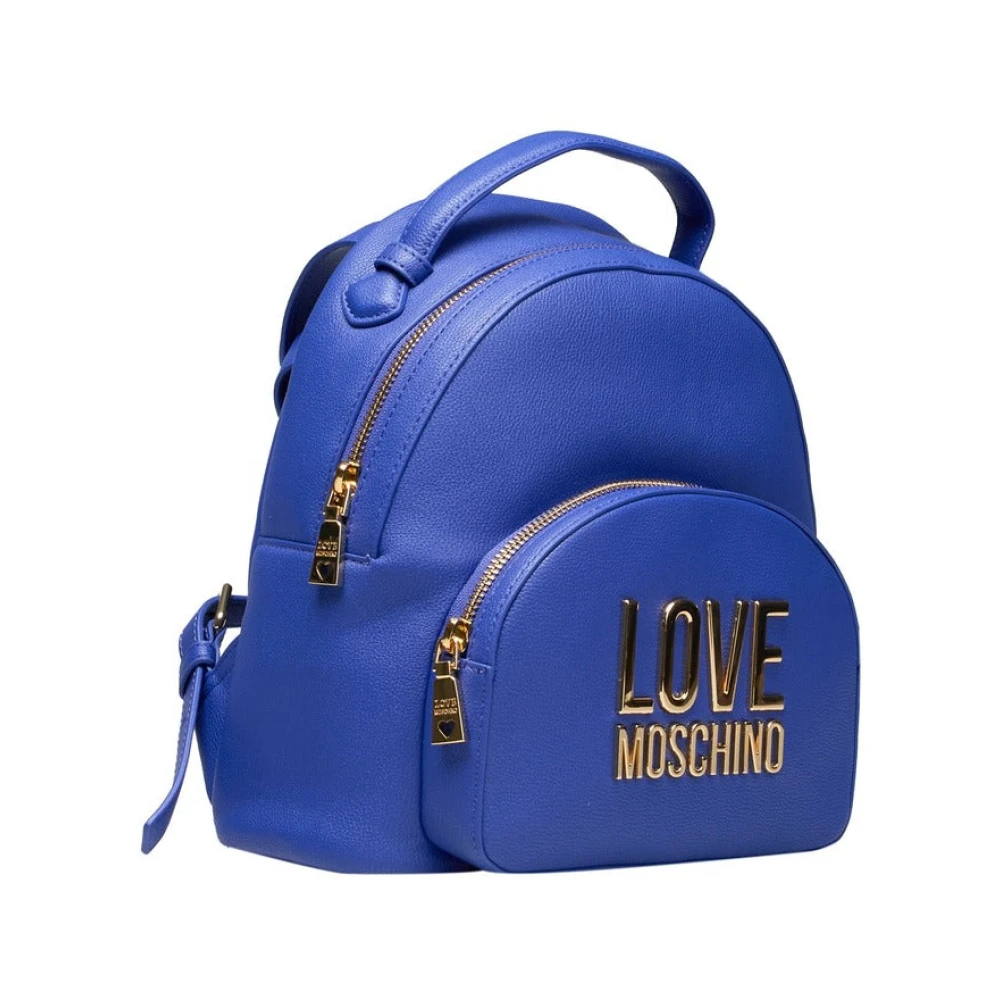Love Moschino Stijlvolle Rugzak met Verstelbare Banden Blue Dames