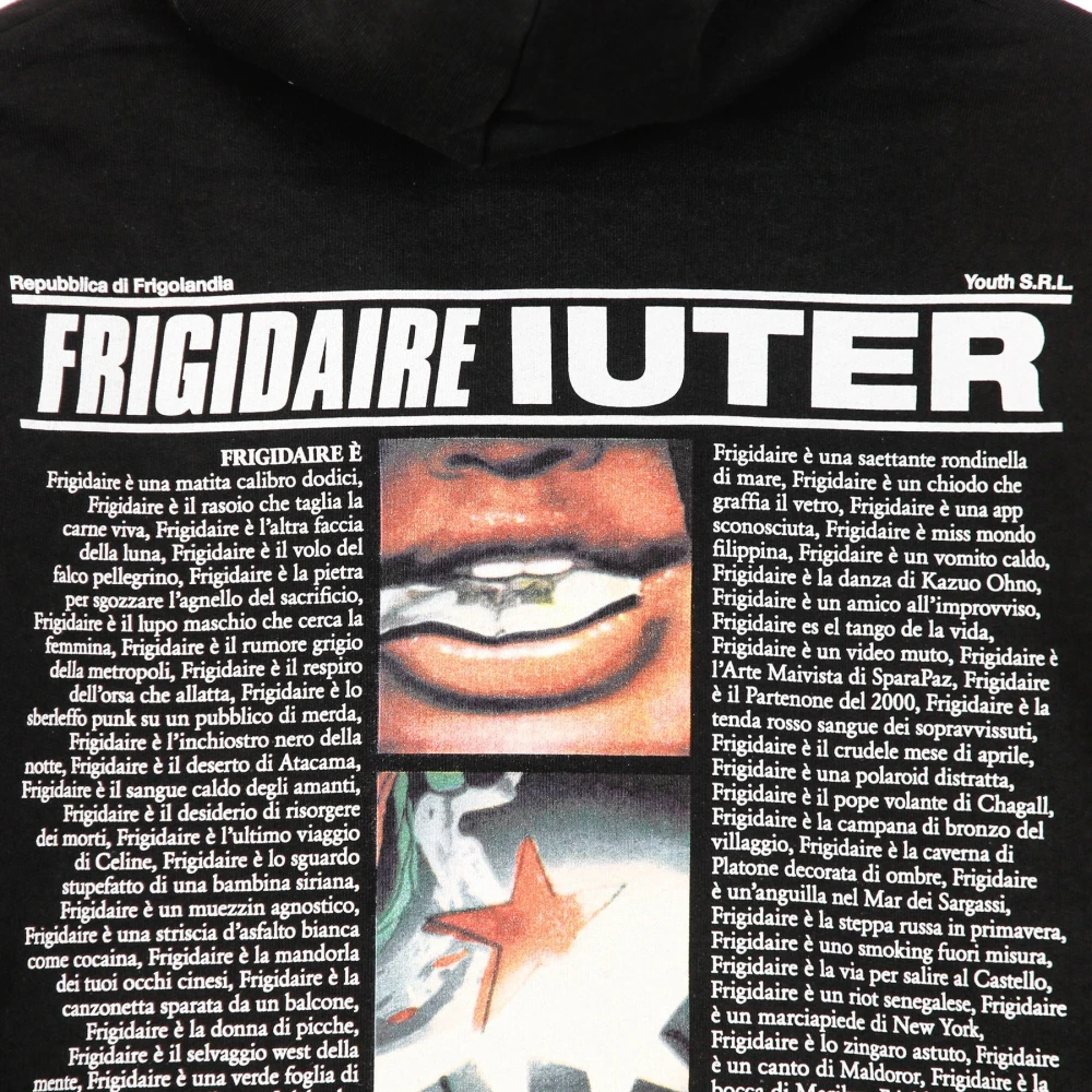 Iuter Zwarte lichtgewicht hoodie met trekkoord Black Heren