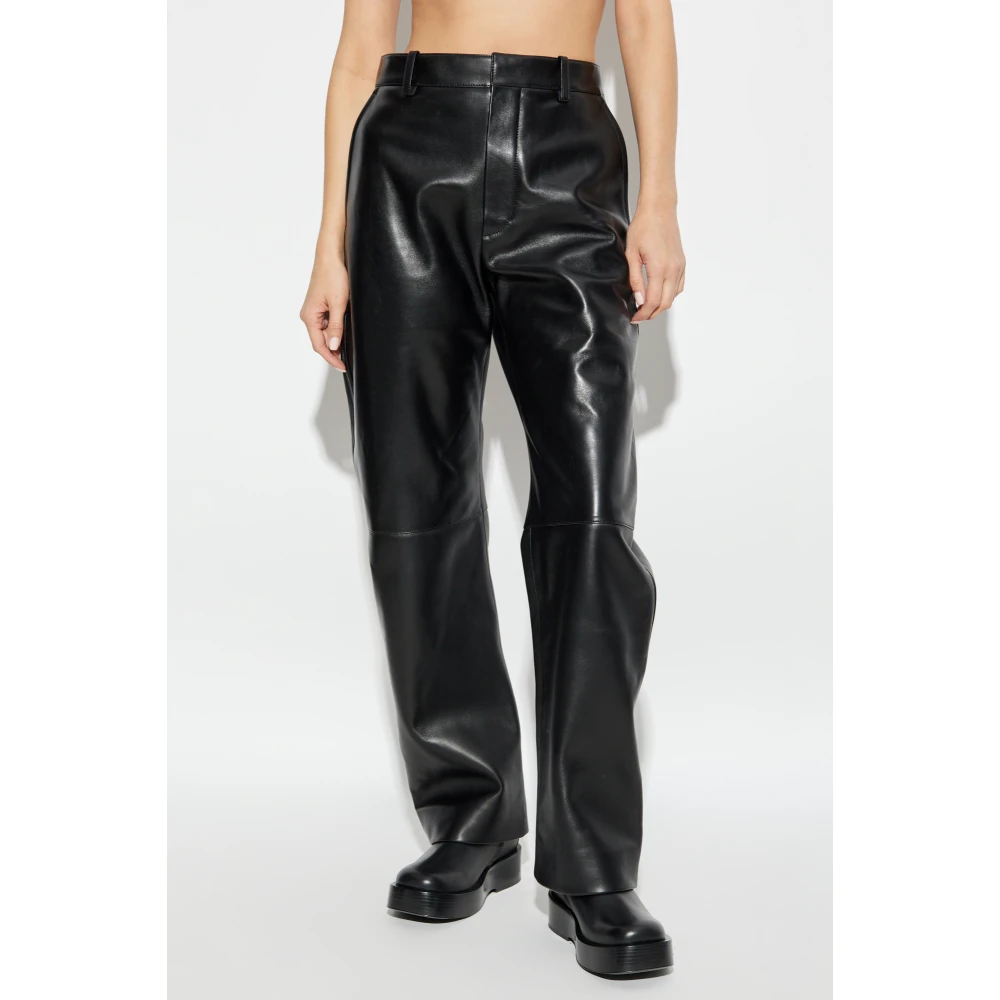 Bottega Veneta Leren broek Black Dames