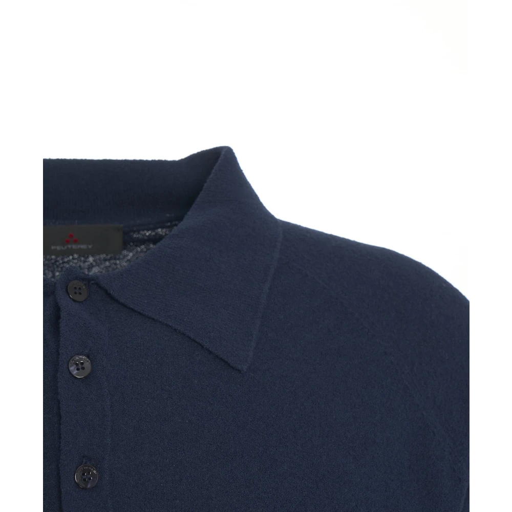 Peuterey Blauw Poloshirt Stijlvolle Kraag Blue Heren