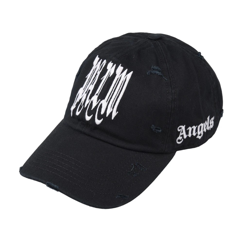 Palm Angels Zwarte Gotisch Logo Baseballpet Black Heren