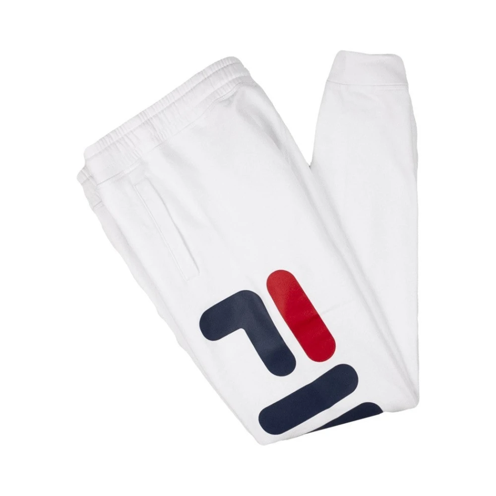 Fila Klassieke Pluche Trainingsbroek in Wit White Heren