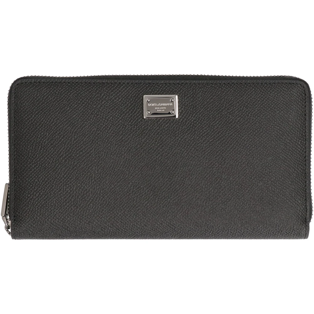 Dolce & Gabbana Men's Black Wallets & Cardholders, One Size, Leather Zip Around Wallet