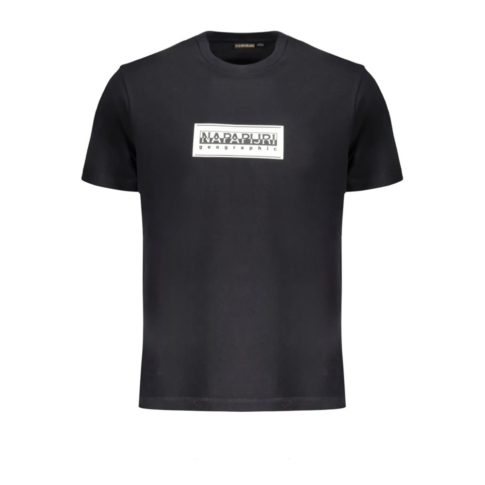 Napapijri Katoenen T-shirt met korte mouwen en logoprint Black Heren