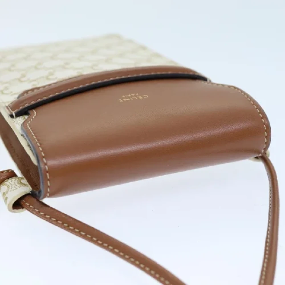 Celine Vintage Pre-owned Leather shoulder-bags White Dames