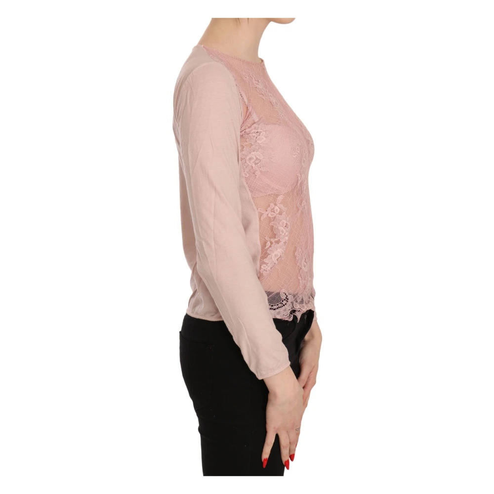 Pink Memories Doorschijnende roze katoenen blouse Pink Dames