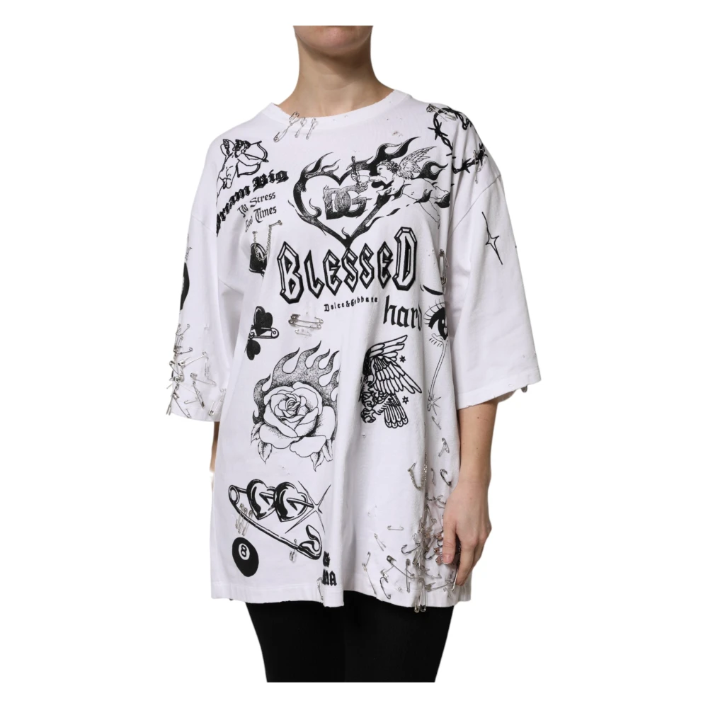 Dolce & Gabbana Mujer Multicolor - Camiseta De Cuello Redondo - Tops - L - Camiseta De Cuello Redondo