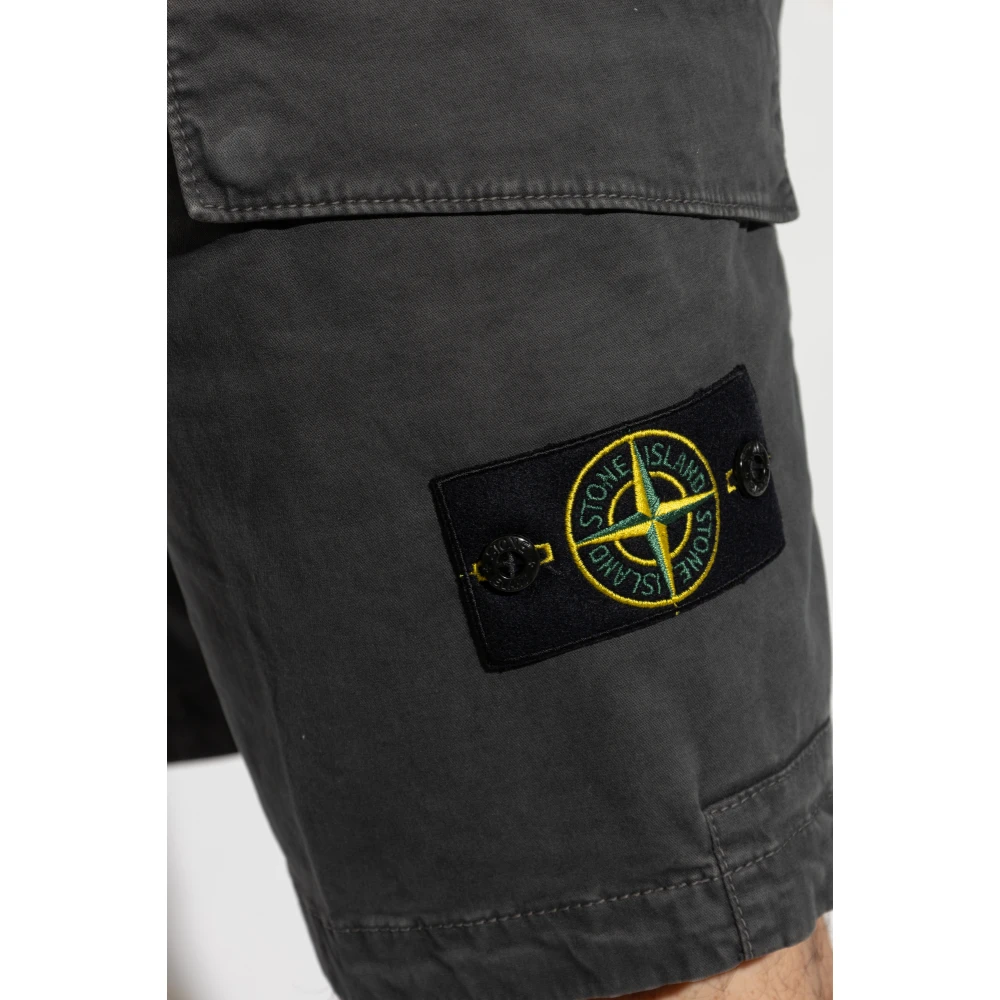 Stone Island Logo shorts Gray Heren