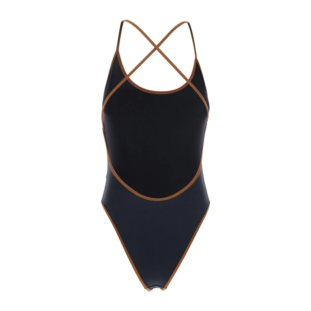 Philosophy di Lorenzo Serafini Zwart Gekruiste Bandjes Tech Stof Kostuum Black Dames